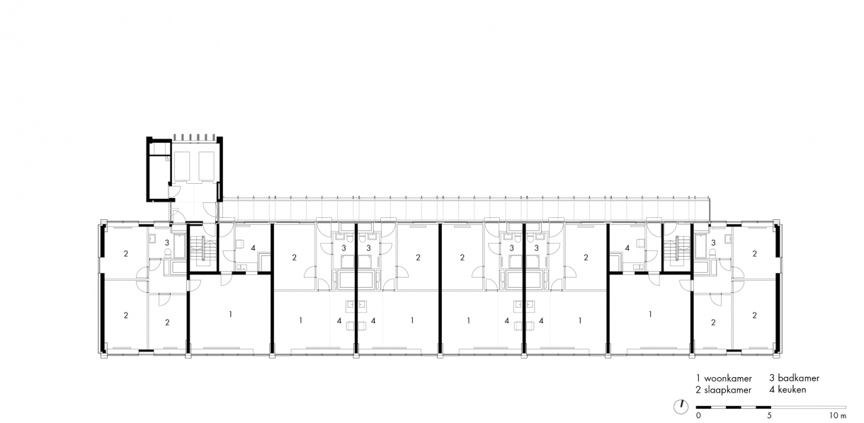 gebouw 2 | woonverdieping (1e t/m 16e)