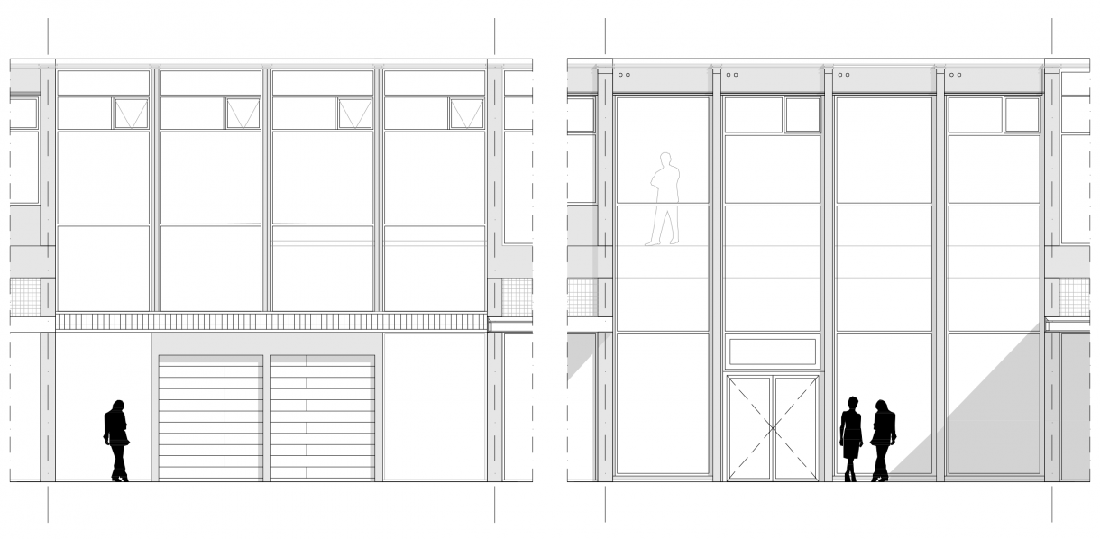 de gevel voor... | ...en na restauratie